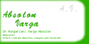 absolon varga business card